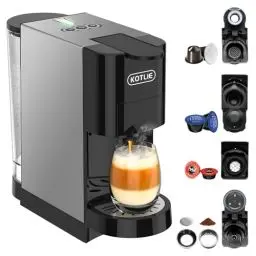Produktbild: KOTLIE AC-513HF 5 in 1 Kaffeemaschine für Nespresso Original/Dolce Gusto/Lavazza a modo mio/Gemahlener Kaffee/ESE(44mm), Höhe für große Tassen (Schwarz)