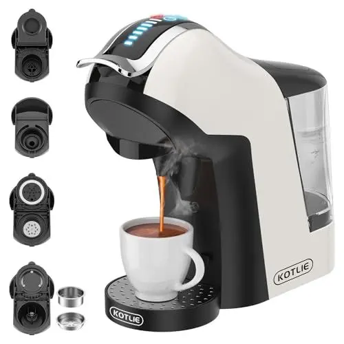 Produktbild: KOTLIE EM-308A 5 IN 1 COFFEE MACHINE 19 Bar 5in1 Multicapsule Espresso Kaffeemaschine für Nespresso/Dolce Gusto (weiß-u)