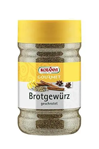 Produktbild: KOTÁNYI Brotgewürz - Für jede Art von Brot - Mit Koriander, Kümmel & Fenchel - Brot Backen Zubehör für Sauerteig, Brötchen & mehr - Großpackung 1200 ccm, ca. 430 g