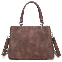 Produktbild: KouLi Buir Hobo Taschen für Damen, groß, PU-Leder, Geldbörsen und Handtaschen, Schultertaschen, Crossbody-Tasche, Tragegriff oben, Dunkelbraun, Large