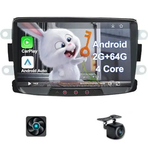 Produktbild: Kovanda Android Autoradio Mit 8 Zoll Touchscreen Bluetooth Car Radio für Renault Dacia Duster Sandero Dokker Logan Lodgy Captur Carplay DSP WiFi GPS 2+64GB
