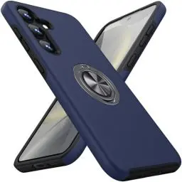 Produktbild: KOVASIA Hülle für Samsung Galaxy S24 5G, (Militärstandard) Kratzfest und Fallfestigkeit (Kameraschutz) stoßfest mit 360° Magnetischer Drehbarer Ständer Handyhülle für Samsung Galaxy S24, Blau
