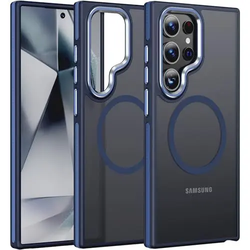 Produktbild: KOVASIA für Samsung S24 Ultra Hülle, kompatibel mit MagSafe, Magnetische Hülle für Samsung Galaxy S24 Ultra, Militärnorm Schutz, Handyhülle für Samsung S24 Ultra Samtige Touch Dünn Blau