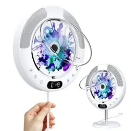 Produktbild: KOVCDVI CD Player Bluetooth mit Touch-Tasten Lautsprecher CD-Player für Wandmontage mit FM-Radio USB-Wiedergabe AUX-Wiedergabe LCD-Bildschirm Fernbedienung Staubschutzhülle