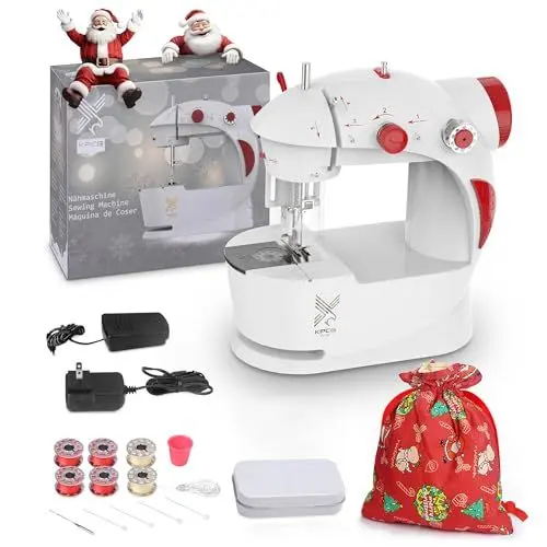 Produktbild: KPCB Nähmaschine Kinder mit DIY Taschenmaterial, Kindernähmaschine mit Fingerschutz und Nähzubehör für Anfänger