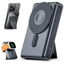 Produktbild: KPON Magsafe Powerbank 10,000mAh für iPhone und Apple Watch,3 in 1 Faltbarer Magnetische Powerbank 20W PD Schnelles Laden mit LED-Display für iPhone 16/15/14/13/12 Serie