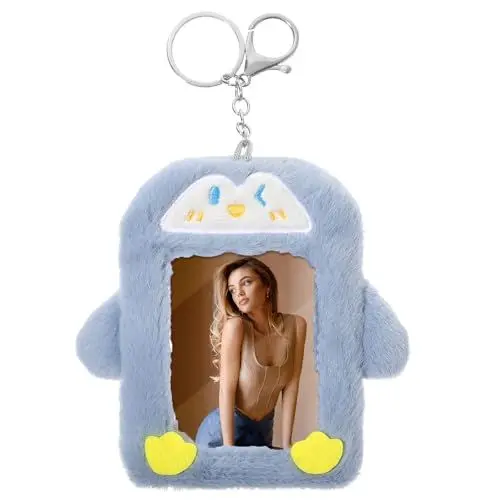 Produktbild: Photocard Holder,Mabor Plüsch Kpop Kartenhalter Idol Foto Kpop Album Schlüsselanhänger Foto Abzeichenhalter für Idol Fotos Kreditkarte Studentenausweis(3 Zoll)