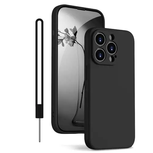 Produktbild: KPPIT iPhone 12 Pro Max Hülle Silikon Case 6.7 Zoll,Hanyhülle iPhone 12 Pro Max (Kameraschutz) (Mikrofaser) (Kratzfeste) Rundumschutz Case Schutzhülle Hülle für iPhone 12 Pro Max,Schwarz