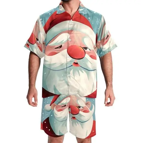 Produktbild: KQNZT Hawaii-Sets für Herren, kurzes Set, 2-teiliges Outfit, Urlaubs-Outfits für Männer, Samojede, Hund, Tier, kurze Sets für Männer, Stil 592, M