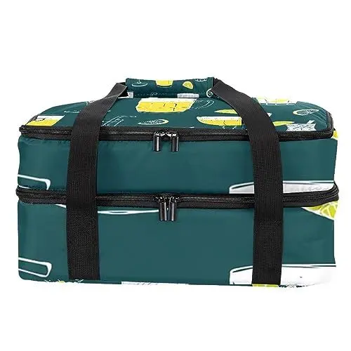 Produktbild: KQNZT Lunchtaschen für Damen/Herren, isolierte Lunchtasche für Arbeit, Büro, Picknick, Lunch-Kühltasche, auslaufsichere Lunchbox,Zitronensaft Sommerfrucht