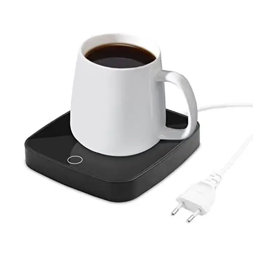 Produktbild: Kqpoinw Tassenwärmer, Elektrischer Kaffeewärmer Becher Wärmer mit 3 Temperatureinstellungen, Getränkewärmer für den Schreibtisch Kaffeetassenwärmer für Tee Kaffee Kakao Milch (Schwarz)