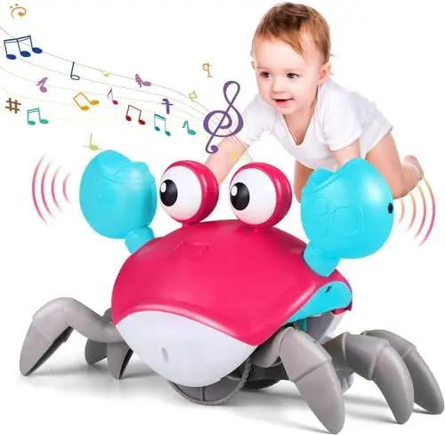 Produktbild: Krabbe Baby Spielzeug - Crawling Crab mit Musik und Licht Interaktive Sensory Spielzeug mit Automatisch Vermeiden Hindernisse Funktion - Baby Musikspielzeug Tummy Time Toys Krabbelspielzeug Red