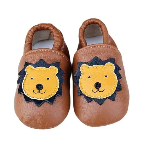 Produktbild: Krabbelschuhe Baby Lauflernschuhe Hausschuhe Baby Schuhe Babyschuhe Kinder Mädchen Jungen Weicher Leder Mit Wildledersohlen Lederschuhe Kleinkind 0-24 Monate