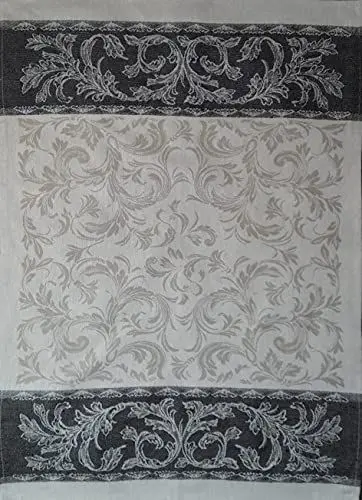 Produktbild: KRACHT Geschirrtuch Jacquard Halbleinen Paisley Grau 50x70 cm
