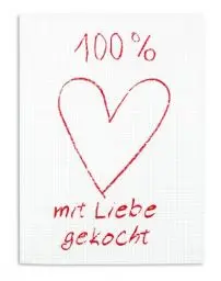 Produktbild: KRACHT, Halbleinen Geschirrtuch, 100% mit Liebe gekocht, ca. 50/70 cm