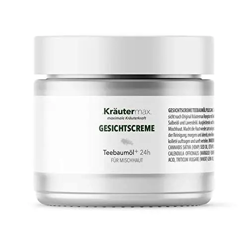 Produktbild: Kräuter Max Teebaumöl Gesicht Creme Teebaum Naturkosmetik für Mischhaut, 50 ml