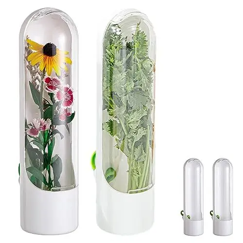 Produktbild: Kräuter Saver Pod Kräuter Keeper Cilantro Behälter, Spargel Behälter für Kühlschrank, Frische Kräuter Keeper Für Cilantro, Minze, Petersilie, Spargel, Hält Grün Frisch Für 2-3 Wochen (size:2Stück)