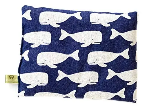 Produktbild: Miniblings Kirschkernkissen Bio Wärmekissen Mikrowelle 23x17cm Wale Blau Weiß