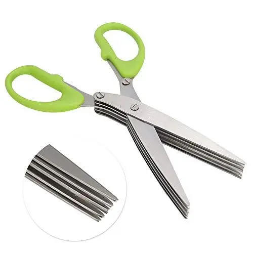 Produktbild: Kräuterschere Küchenschere Mehrzweckschere Schnittlauchschere Kräuter Schere Cutter mit 5 Klingen für Schalotte und Kräuter
