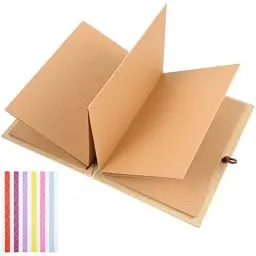 Produktbild: Kraftpapier Hardcover Akkordeon Stil DIY Foto Ablum Buch 36 Seite leer Sammelalbum für Abschlussfeier Geburtstag Hochzeit Abschluss (hellbraune Seiten)