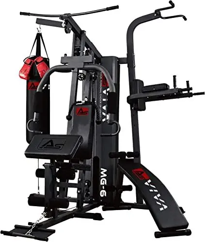 Produktbild: Kraftstation AsVIVA MG6 Pro 50in1 90kg Box- Kampfsport Multi-Gym inkl. Dip-Station, Bauchtrainer und Boxsack mit Boxhandschuhe