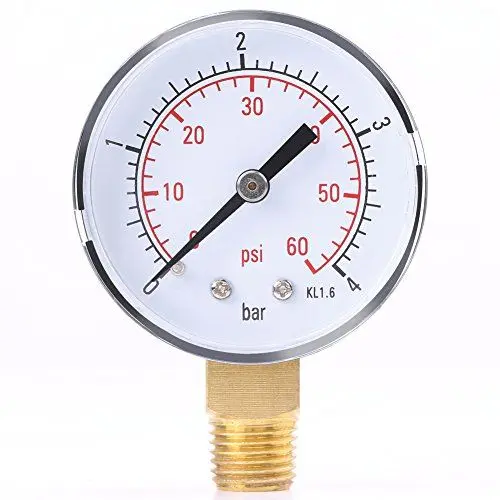 Produktbild: Kraftstoff Druckanzeiger,Wasserdruckmesser Mini Manometer für Kraftstoff Luft Öl oder Wasser 0 4bar/0 60psi NPT 1PC