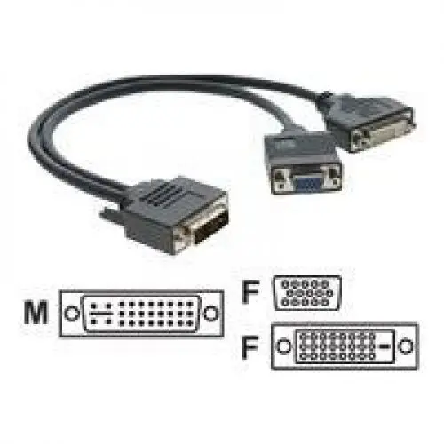 Produktbild: Kramer Electronics 99-9494921 Videokabel-Adapter 0,3 m DVI-I DVI-D + VGA (D-Sub) Schwarz