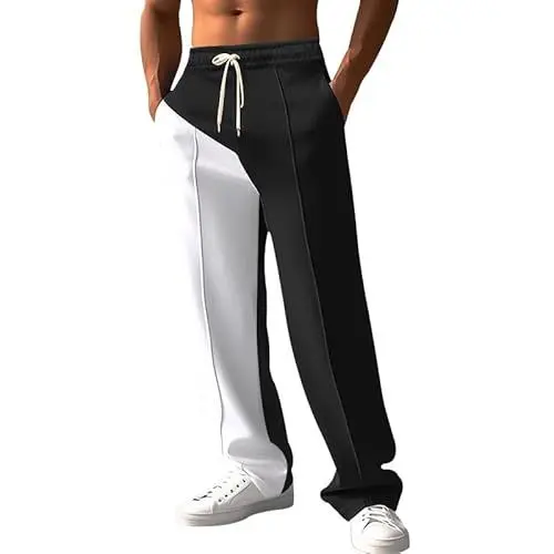 Produktbild: Krankenpfleger Hosen Herren Herren Anzughose mit Bügelfalte und dehnbarem Bund Klassisch geschnittene Outwear Herren Hose Stoff Stretch (Black, L)