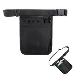Produktbild: Krankenschwester Gürteltasche, Gürteltasche Einzelhandel Krankenschwester Organizer Krankenpflegetasche mit Verstellbarer Gürtel Fächern für Schere Pflegeset (Schwarz)