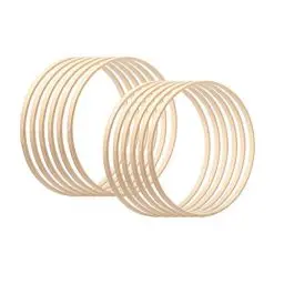 Produktbild: Ringe 12 Stück 4 Größen (15cm/20 /25cm/30cm) Traumfänger Ringe Bambus Blumenkranz Makramee Ringe Floral Hoop Set Makramee Craft Hoop Für Dreamcatcher, Hochzeit Decor Handwerk
