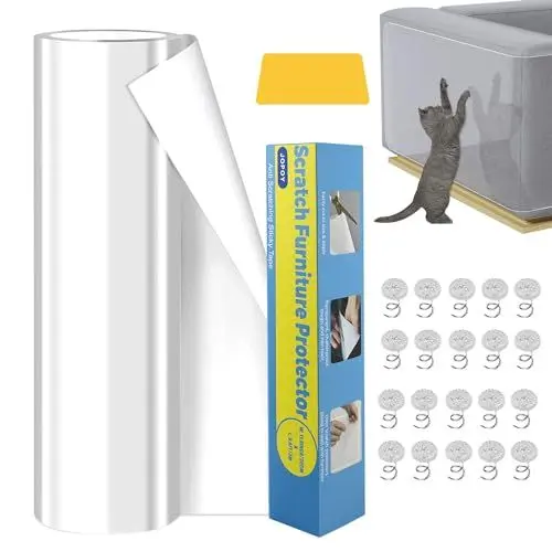Produktbild: Kratzschutz Katze Tape 30CM*3M, Katzen Kratzschutz Sofa Transparent, Kratzfolie Katzen Selbstklebend, Kratzschutzfolie,Möbelschoner Katze Möbelschutz Kratzpads für Möbel Couch Tür Möbel Sofa