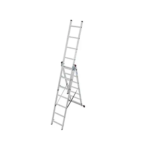 Produktbild: Krause Corda Alu Vielzweckleiter Treppenleiter 3x7 Tritte Leiter Treppenfunktion Klappleiter Anlegeleiter Mehrzweckleiter Stehleiter ausziehbar