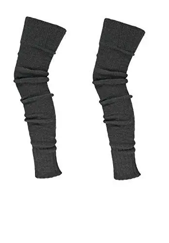 Produktbild: krautwear® Damen Beinwärmer Stulpen Legwarmers Overknees gestrickte Strümpfe ca. 70cm 80er Jahre 1980er Jahre (anthrazit 2x)