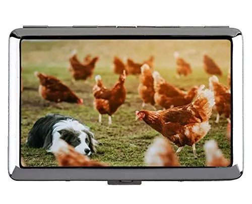 Produktbild: Kreative Aufbewahrungskoffer, Haustier Hund Border Collie Huhn Business Credit ID-Kartenhalter (King Size)