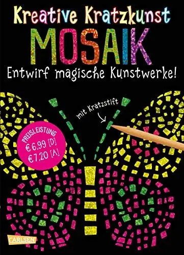 Produktbild: Kreative Kratzkunst: Mosaik: Set mit 10 Kratzbildern, Anleitungsbuch und Holzstift: Entwirf magische Kunstwerke. Set mit 10 Kratzbildern, Anleitungsbuch und Holzstift