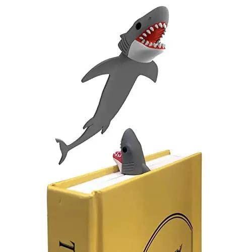 Produktbild: Kreatives 3D-Lesezeichen für Erwachsene und Kinder, Cartoon-Lesezeichen, lustiges Geschenk für Schüler zum Schulanfang, kreatives Geschenk, kreatives Lesezeichen (großer weißer Hai)