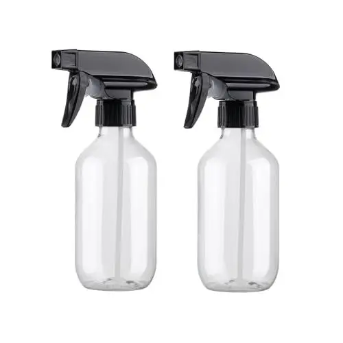 Produktbild: KREMORV Kunststoff Sprühflaschen 300ml Leere nachfüllbare Transparent und Braun Sprühflasche Verstellbarem Sprühkopf für Pflanzen, Haarpflege, Autoglasreinigung