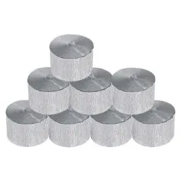 Produktbild: Krepppapier-Rollen, Silberfarben, für Hochzeit, Geburtstag, Babyparty, Fest, Dekoration, Regenbogen-Bastelzubehör, Wohnzimmer, Schlafzimmer, Wohndekoration, 8 Stück
