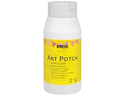 Produktbild: KREUL 49253 - Art Potch Lack und Leim, transparent, 750 ml, Serviettentechnik- und Dekokleber auf Wasserbasis, für Holz, Keramik, Stein und Karton