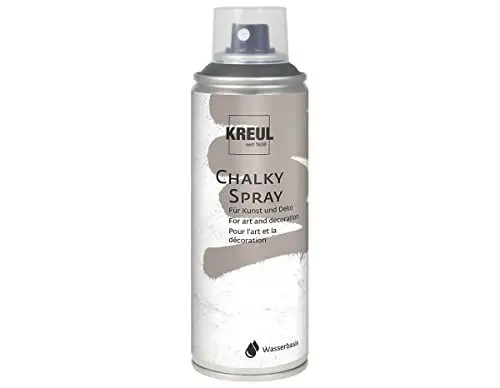 Produktbild: KREUL 76356 - Chalky Spray volcanic gray, 200 ml, matte Sprühfarbe mit Kreideoptik auf Wasserbasis, hochpigmentiert und wasserfest, für Innen und Außen