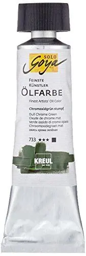Produktbild: Kreul 33733 - Solo Goya Feinste Künstlerölfarbe, chromoxidgrün stumpf 55 ml Tube, buttrig vermalbar, cremige Konsistenz, glänzend auftrocknend mit hervorragender Leuchtkraft
