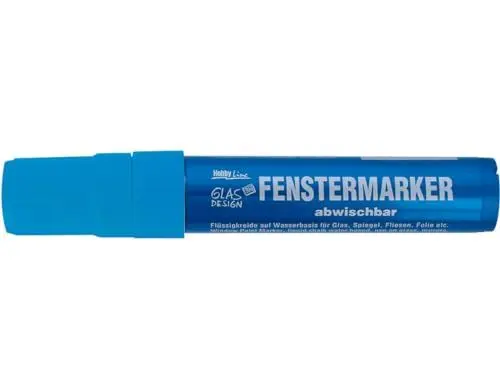 Produktbild: Kreul 42909 - Fenstermarker blau, Strichstärke ca. 15 mm, Flüssigkreidestift für kreatives Gestalten auf Fliesen, Folie, Glas und Spiegel, lösungsmittelfrei, lichtbeständig und schnelltrocknend