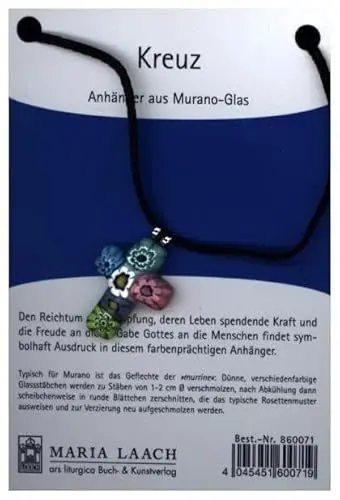 Produktbild: Kreuzanhänger aus Muranoglas, mehrfarbig