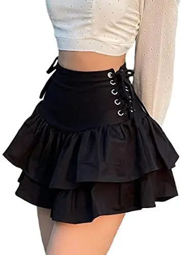 Produktbild: Y2k Stufenrock Damen Gothic Kleidung Damen Minirock Sexy Mini Skirt Rave Outfits for Women Rock Sommer Röcke Sommer