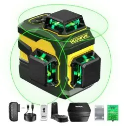 Produktbild: Kreuzlinienlaser,Laser Wasserwaage 3x360 Grad, Linienlaser Grün Kreuzlaser Selbstnivellierend Nivelliergerät Baulaser 3D,bis zu 8 Stunden mit wiederaufladbarer Batterie für Innenbereich Baustelle