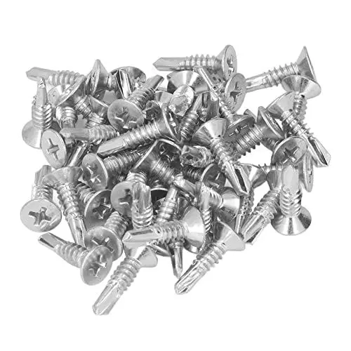 Produktbild: Kreuzschlitzschraube, 50 Stück, Verzinkter Kohlenstoffstahl, 4,8 X 19 Mm, Selbstbohrende Schraube mit Verzinkter Oberfläche für Zuhause und Büro (Flachkopf)