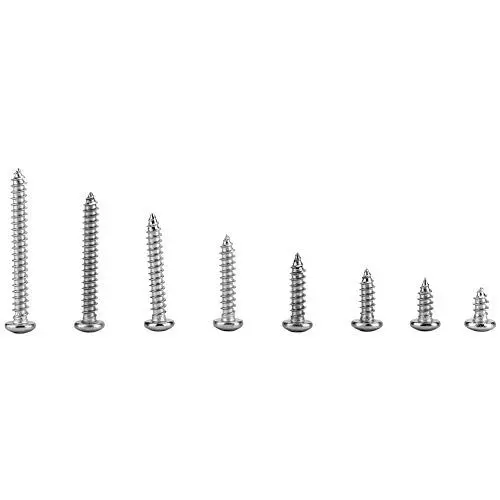 Produktbild: 200 Stück M4 Schrauben Edelstahl Kreuz Blechschrauben Kombinationsset Flachkopfschrauben Selbstbohrschraube