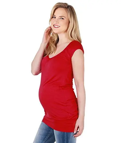 Produktbild: KRISP 7604-RED-20 Umstandsmode Umstandstop (Rot, Gr.48)