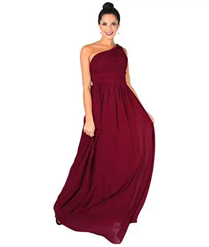 Produktbild: KRISP Bodenlanges Schulterfreies Chiffon Ballkleid (Weinrot, Gr.- XXL) (3XL14-WIN-18)