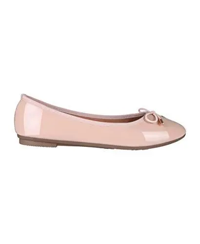 Produktbild: KRISP Damen Klasssische Ballerinas Lack Balerinaschuhe Flach Damenschuhe··Beige··37··3701-NUD-4